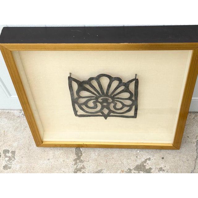 Late 20th Century Vintage Framed Architectural Elements-a Pair For Sale - Image 5 of 10