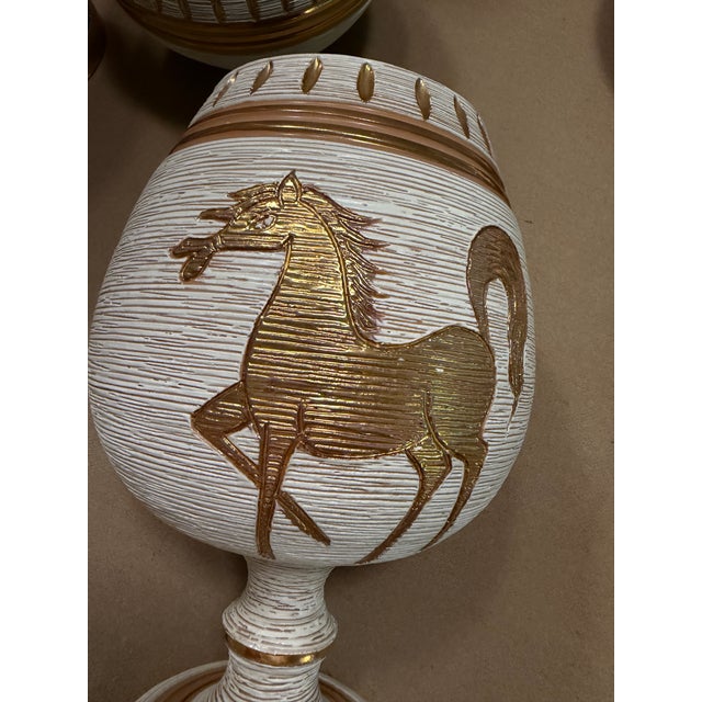 1960s Vintage Bitossi Chalice Vase, Gold Horse Motif For Sale - Image 5 of 8