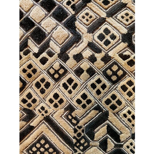 Mid 20th Century African Geometric Kuba Shoowa Mounted Cloth Woven Panels- A Set of 4 For Sale - Image 5 of 8