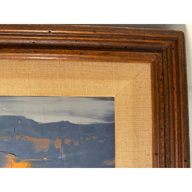 Abstract Seascape Palette Knife Painting Signed Baldwin For Sale - Image 4 of 9