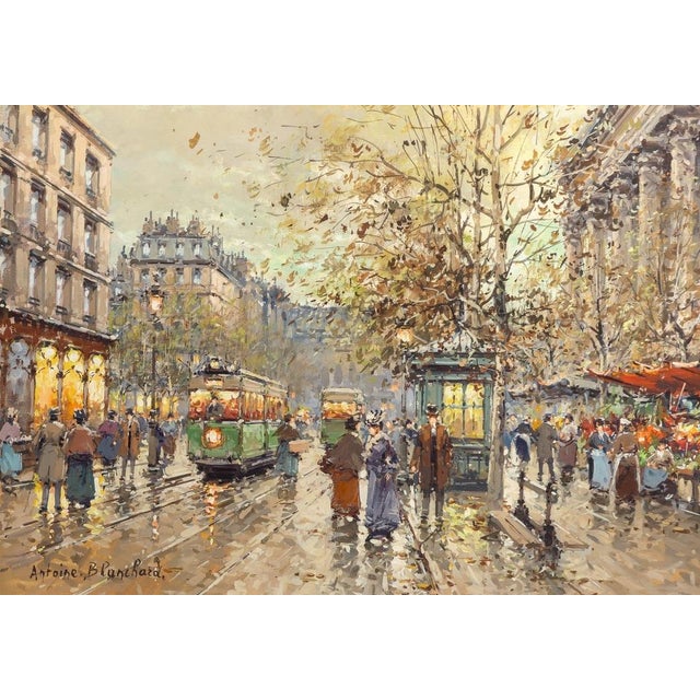 Antoine Blanchard - La Madeleine Street Scene in Paris c.1900s -Oil painting French post Impressionist - Oil Painting on...