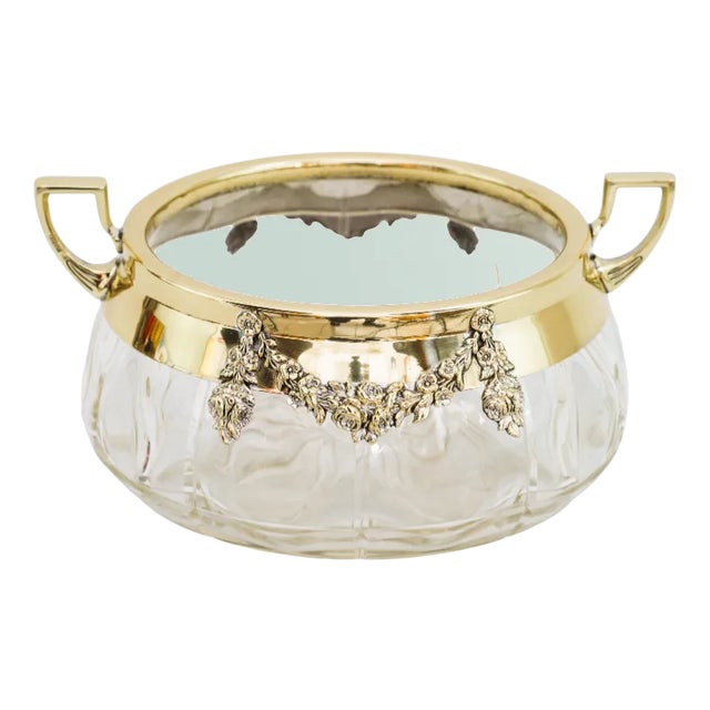 Italian Glass Centerpiece by Argentor for Jugendstil, 1908 For Sale