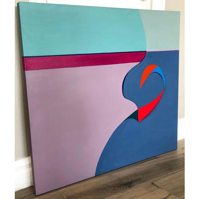 Postmodern Acrylic on Canvas, "No Man's Island", Betty Usdan-Zwickler, 1982 For Sale - Image 3 of 4