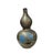 Lavender Oriental Purple Blue Gourd Shape Floral Graphic Porcelain Art Vase For Sale - Image 8 of 18