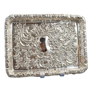 Edwardian Sterling Silver Card Tray by Robert Pringle & Sons, 1904 For Sale