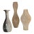 Murano Mezza Filigrana Art Glass White and White and Black Pin Stripe Swirl Vases- Set of 3 For Sale