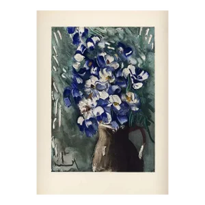 1958 Vlaminck Lithograph 38 Delphiniums