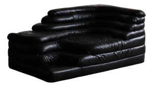 DS-1025 Terrazza Sofa in Black Leather by Ubald Klug for de Sede, 1970s