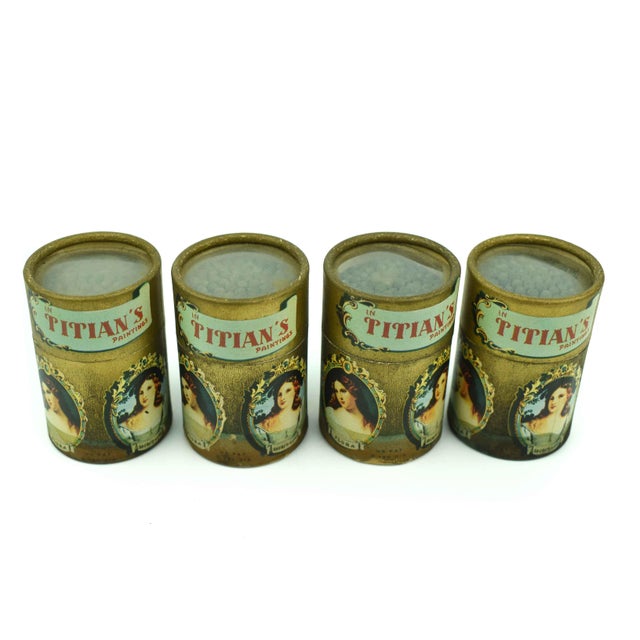 Victorian Vintage Italian Match Box With Woman in Titian's Paintings Design - Set of 4 With Original Matches For Sale - Image 3 of 10