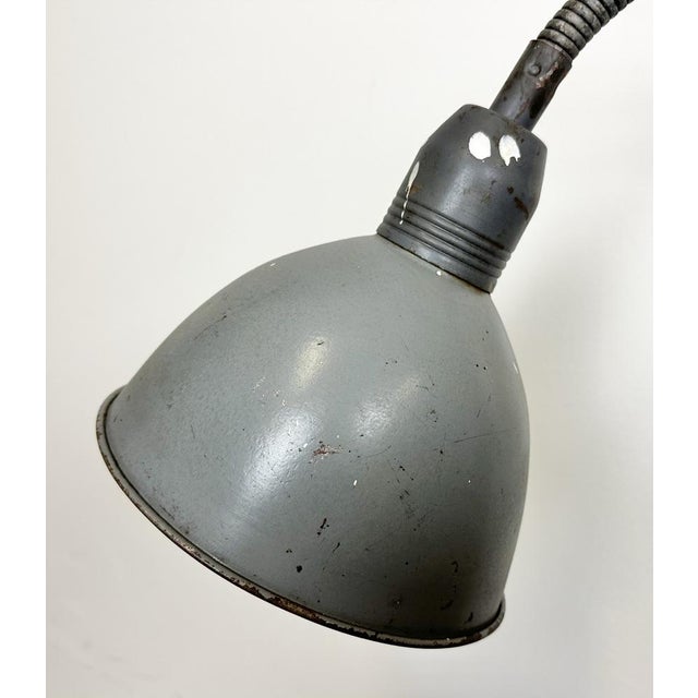Mid-Century Modern Industrial Scissor Wall Lamp in Grey from Elektroinstala, 1960s For Sale - Image 3 of 15