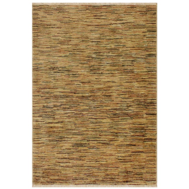 Bohemian Gabbeh Tan/Black Wool Rug - 4'0'' X 5'9'' For Sale - Image 10 of 10