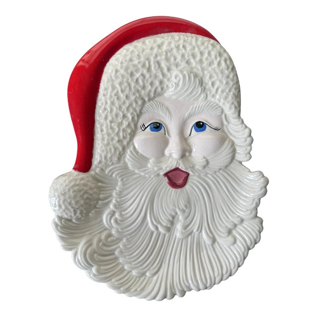 Mid-Century Handmade Santa Platter For Sale
