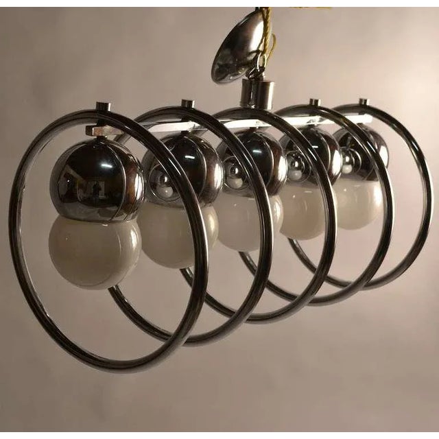 Robert Sonneman Chrome Five Light Ring Fixture For Sale - Image 4 of 9