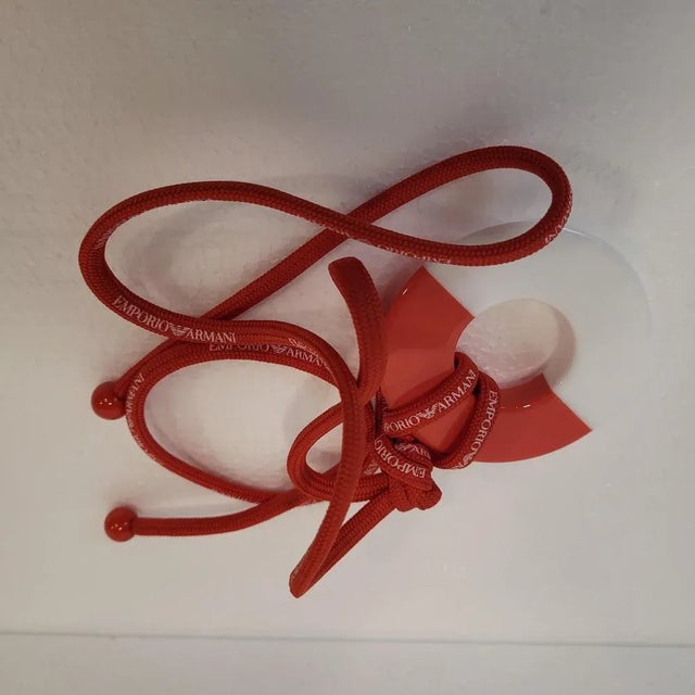 White and Red Necklace from Emporio Armani, Italy For Sale - Image 13 of 18