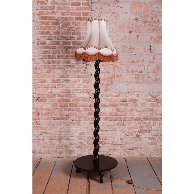 Art Deco Floor Lamp in Oak, Czech, 1920s For Sale - Image 9 of 12
