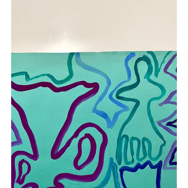 Late 20th Century Jay Milder, Abstract Expressionist Landscape Jay Milder Rhino Horn Painting American Pop Art, 1990 For Sale - Image 5 of 7