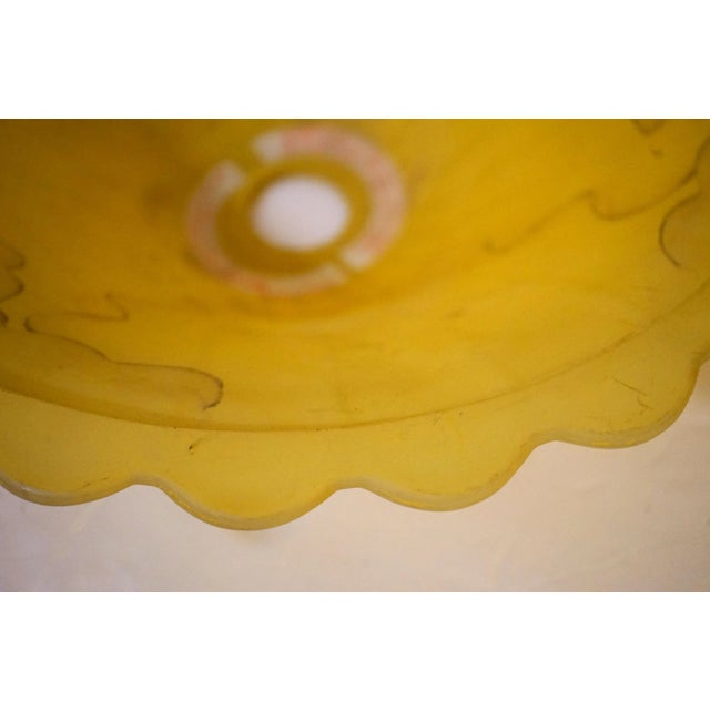 Glass 1920s Art Nouveau Yellow Studio Amber Glass Ceiling Mount For Sale - Image 7 of 11