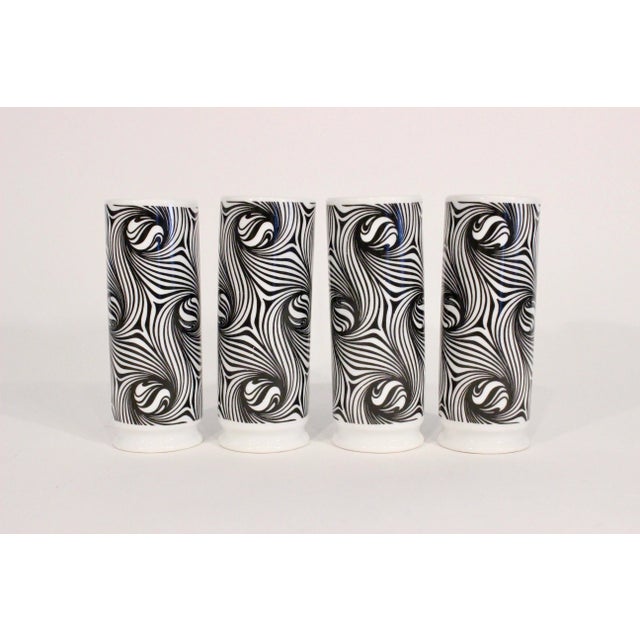 1960's Mod Black and White Cappuccino Mugs For Sale In Raleigh - Image 6 of 13