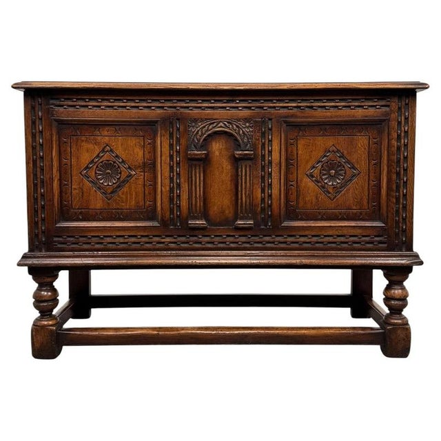 Antique English Oak Blanket Box, 1900s For Sale - Image 11 of 11