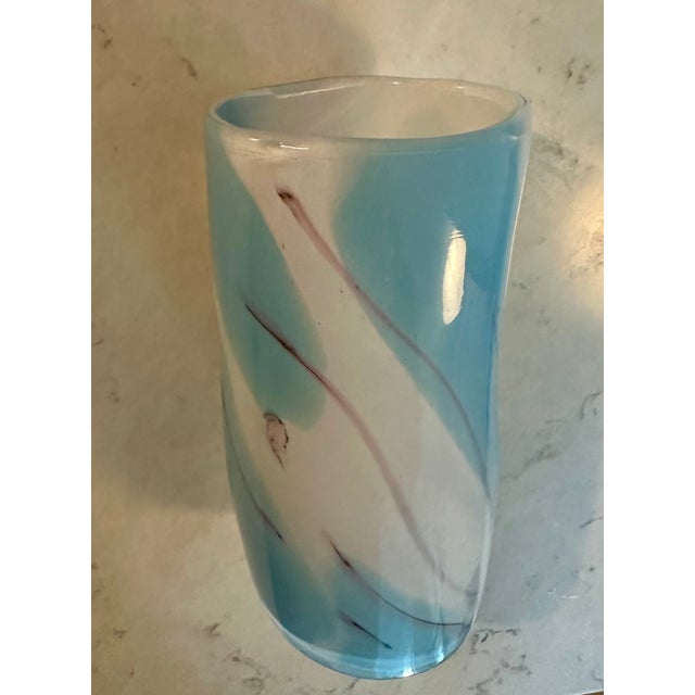 Postmodern Art Glass Vase Murano Italy 1980s Post Modern Memphis Milano For Sale - Image 3 of 4