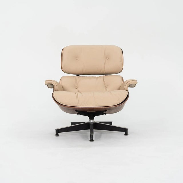 1958 Original Eames for Herman Miller Lounge Chair & Ottoman in Brazilian Rosewood & Tan Leather For Sale - Image 9 of 12
