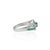 Green Contemporary Emerald and Diamond Bypass Ribbon Ring for Women, Size 7.5 For Sale - Image 8 of 13