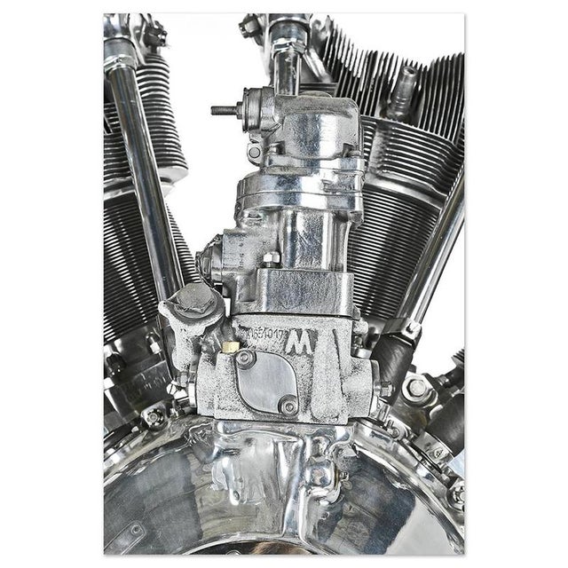 Polish Chrome-Plated and Stand-Mounted Aircraft Engine from WSK For Sale - Image 5 of 12