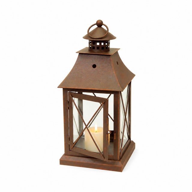 Classic Brown Metal Lantern (Set of 3) For Sale In Chicago - Image 6 of 6