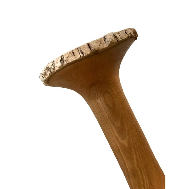 Brown 1970s Hand Turned Mid Century Modern Wood Artisan Vase For Sale - Image 8 of 10