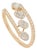 Certified 14k Solid Yellow Gold Baguette & Round Diamond Pave Bypass Ring Size 8 For Sale