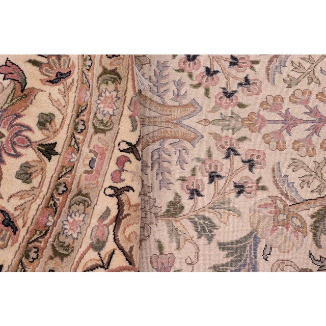 Beige Shabby Chic Pak-Persian Beige/Pink Wool Round Rug- 8'0'' X 8'1'' For Sale - Image 8 of 9