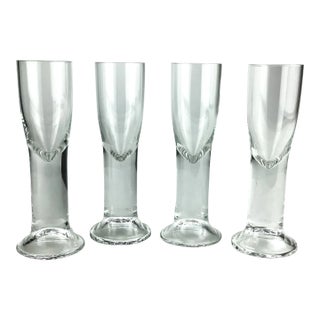 Vintage Danish Made Set of 4 Cordial Glasses For Sale