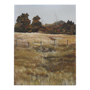 Late 20th Century Homestead Ranch Landscape Painting