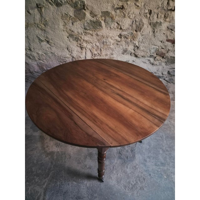 Antique French Walnut Drop-Leaf Dining Table, 1900s For Sale - Image 13 of 18