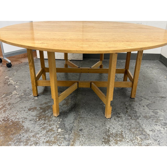 72 Inch Vintage Oak Wood Drop Leaf Console to Dining Table For Sale - Image 11 of 12