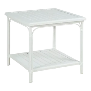 Woodbridge Furniture Carlyle Outdoor Side Table, Cloud White Finish