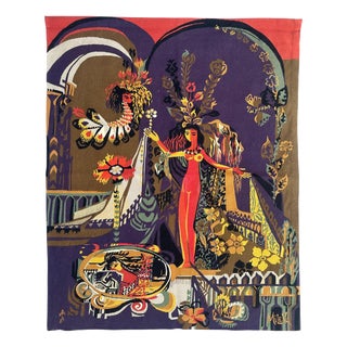 Mid-Century Modern French Tapestry by Mileva for Aubusson, 1940s For Sale