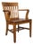 Antique Traditional Mahogany Wood Bankers Library Arm Chair For Sale