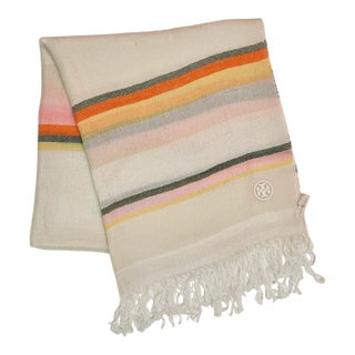 Cashmere and Linen Striped Shawl/Throw by Tory Burch - For Sale