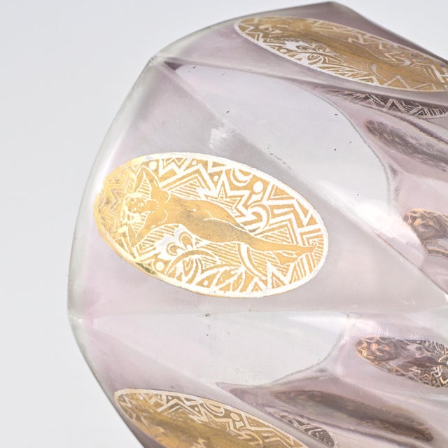 Art Deco Golden Medallion Glass Vase, 1930s For Sale - Image 6 of 9