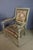 Pair of directoire-style armchairs in painted wood upholstered with aubusson tapestries. The woodwork is in good...