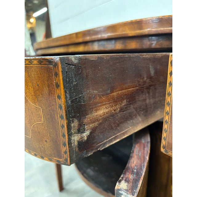 Antique Federal Style Satinwood Inlaid Bowfront Sideboard Server Buffet Credenza For Sale - Image 14 of 18