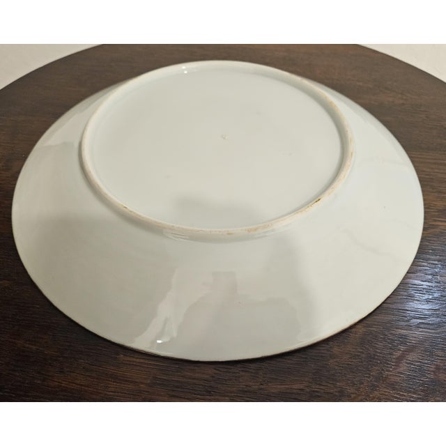 Vintage 1960s Japanese Studio Pottery Ceramic Serving Platter Wall Hanging Bamboo Leaves For Sale - Image 9 of 10