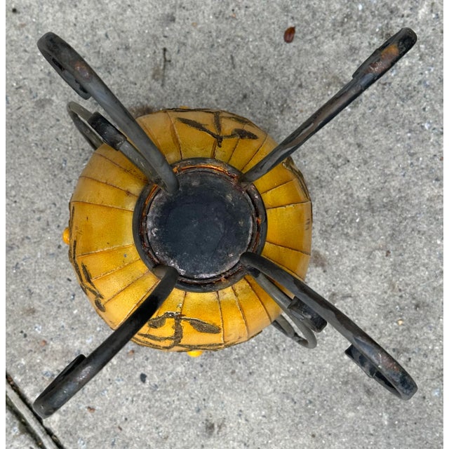 Southwestern Style Hammered Metal Urn on Stand For Sale - Image 10 of 12