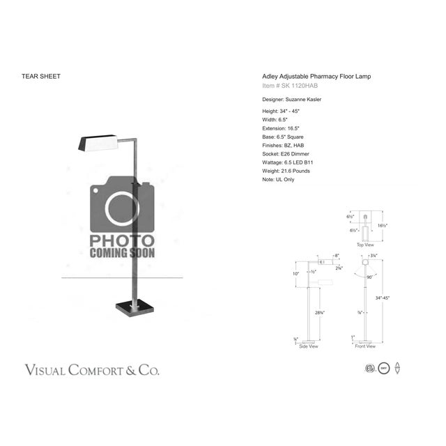 Suzanne Kasler by Visual Comfort Signature Adley Adjustable Pharmacy Floor Lamp in Hand-Rubbed Antique Brass Designer:...