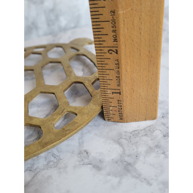 Vintage Mid Century Brass Turtle Trivet For Sale - Image 12 of 12