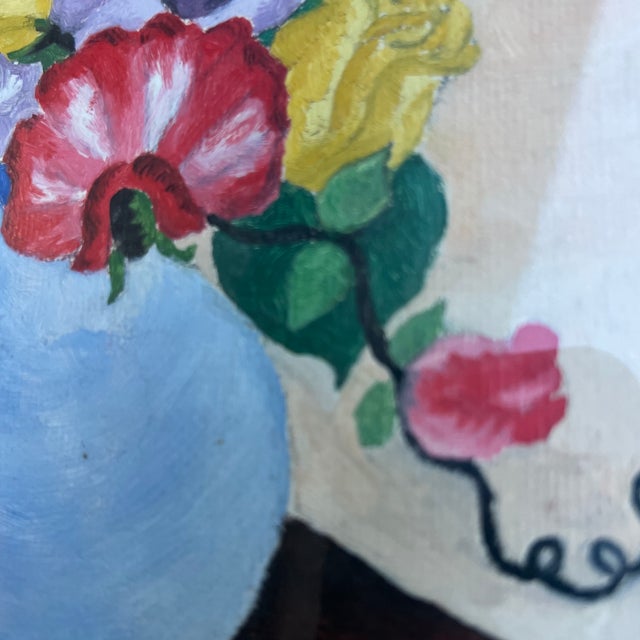 Wood 1970s Framed Floral Arrangement in Vase Painting For Sale - Image 7 of 10