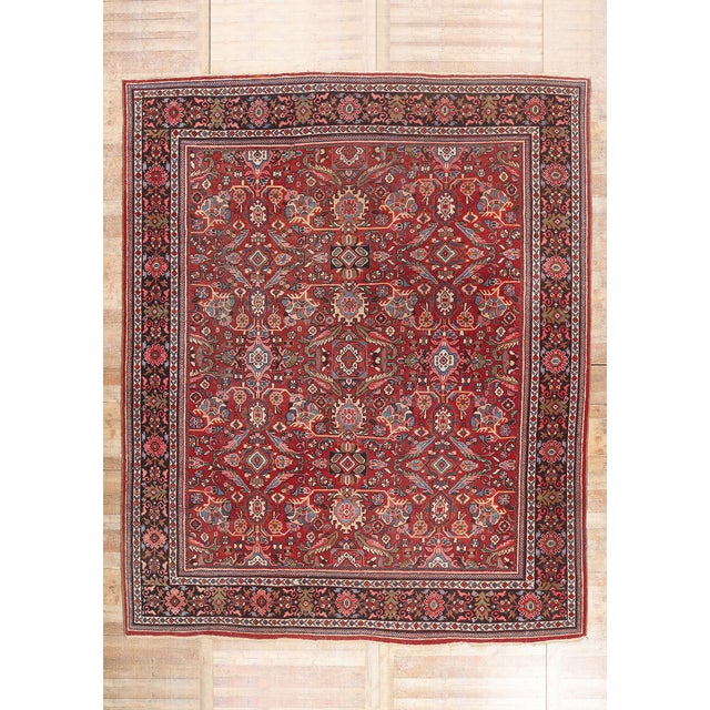 Antique Persian Mahal Rug, 11'01 X 13'07 For Sale - Image 10 of 10