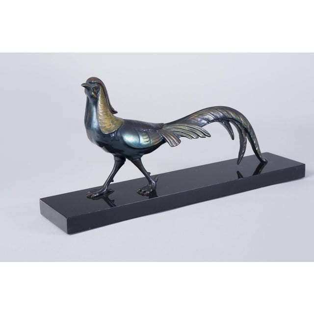 Art Deco Statuette in Bronze and Marble, France, 1920s For Sale - Image 3 of 5