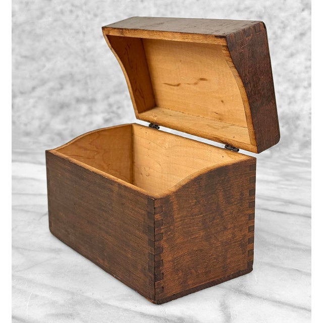 Vintage Traditional Wood Card Catalog File Library Box For Sale - Image 6 of 9